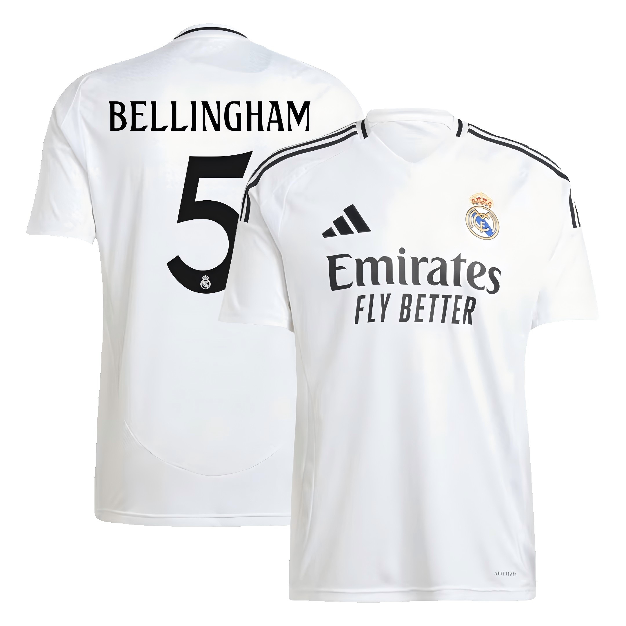 BELLINGHAM #5 Real Madrid Soccer Jersey Home Custom Shirt 2024/25 - Ujersey Shop
