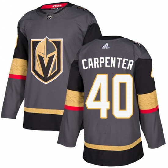 Youth Adidas Vegas Golden Knights #40 Ryan Carpenter Authentic Gray Home NHL Jersey - Ujersey