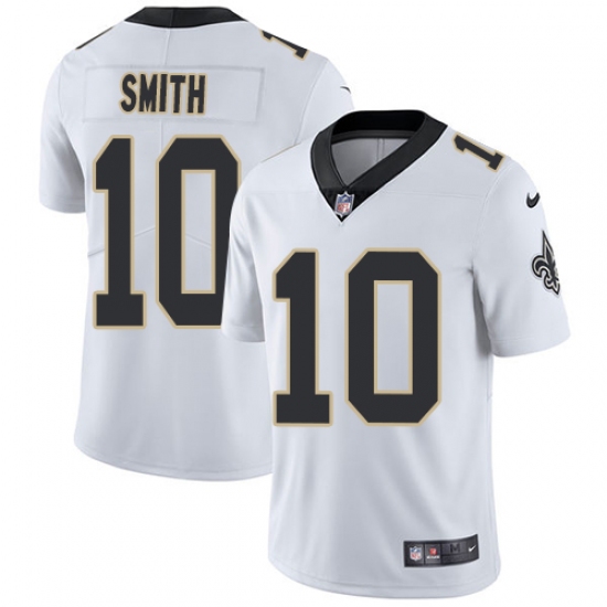 Men's Nike New Orleans Saints #10 Tre'Quan Smith White Vapor Untouchable Limited Player NFL Jersey - Ujersey