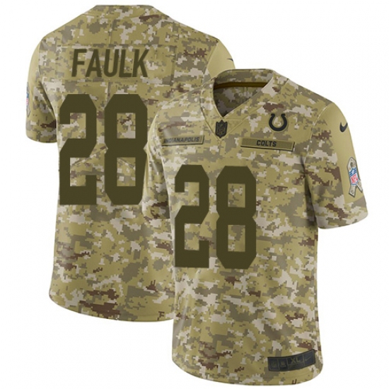 Men's Nike Indianapolis Colts #28 Marshall Faulk Limited Camo 2018 Salute to Service NFL Jersey - Ujersey