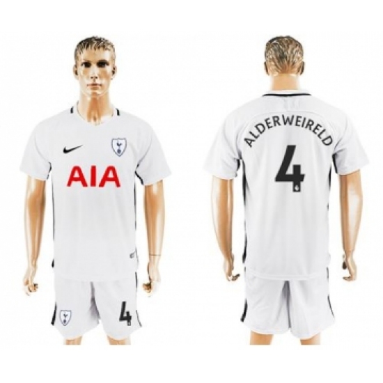Tottenham Hotspur #4 Alderweireld White Home Soccer Club Jersey