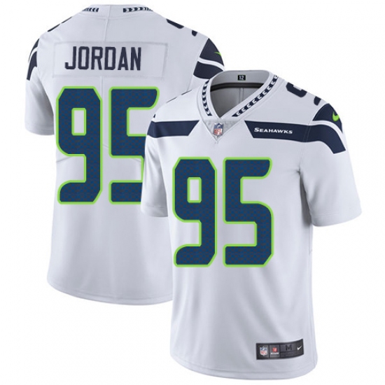 Men's Nike Seattle Seahawks #95 Dion Jordan White Vapor Untouchable Limited Player NFL Jersey - Ujersey