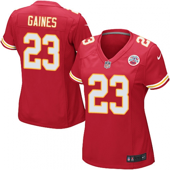 Women's Nike Kansas City Chiefs #23 Phillip Gaines Game Red Team Color NFL Jersey - Ujersey
