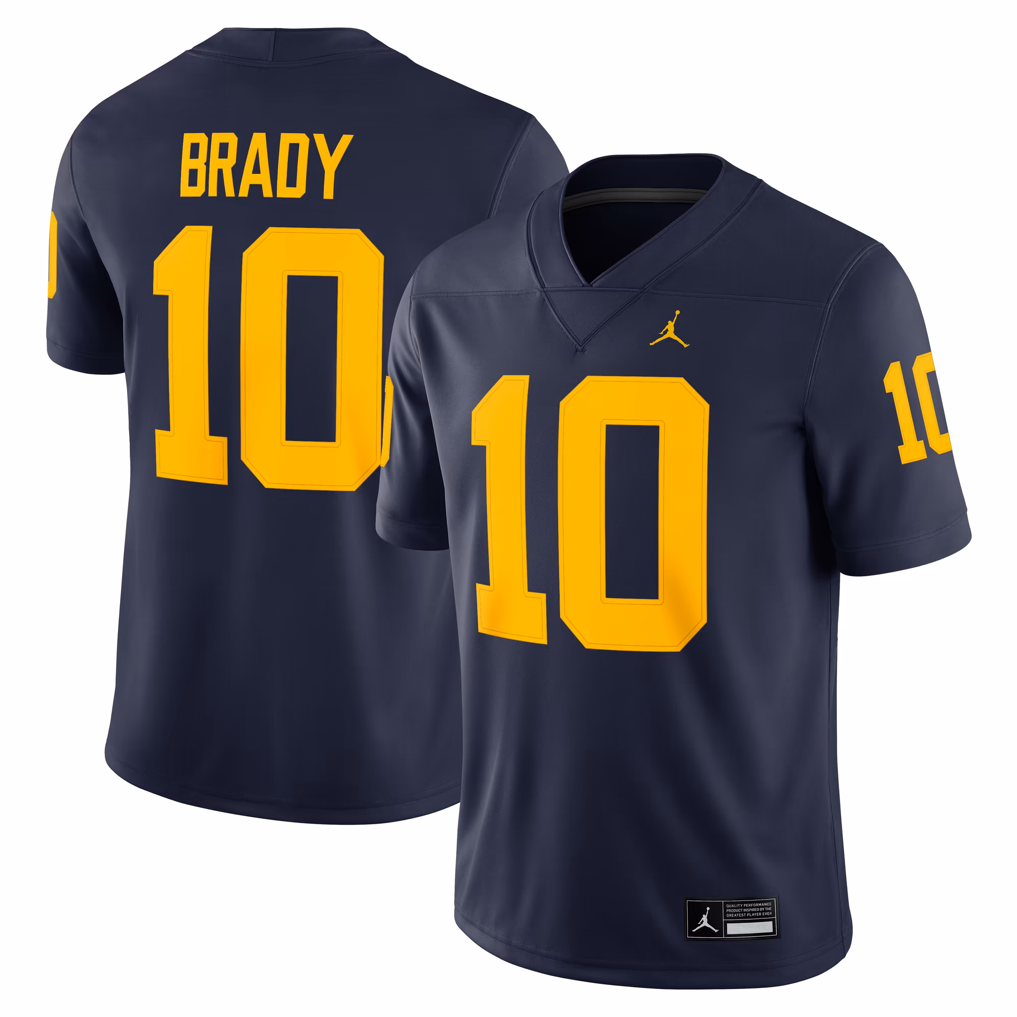 Men's Jordan Brand Tom Brady Navy Michigan Wolverines Game Jersey - Ujersey