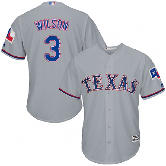 Youth Majestic Texas Rangers #3 Russell Wilson Authentic Grey Road Cool Base MLB Jersey - Ujersey