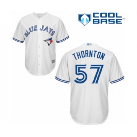 Youth Toronto Blue Jays #57 Trent Thornton Authentic White Home Baseball Player Jersey - Ujersey