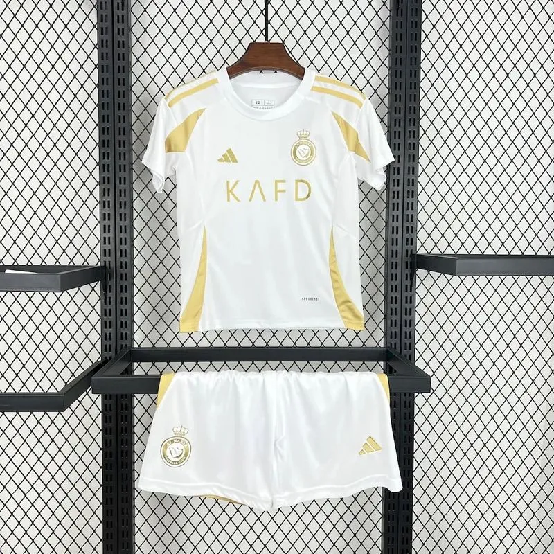 Al Nassr Soccer Jersey Third Away Kids Kit Jersey+Shorts 2024/25