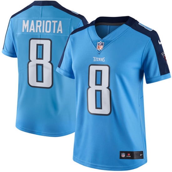 Women's Nike Tennessee Titans #8 Marcus Mariota Light Blue Team Color Vapor Untouchable Limited Player NFL Jersey - Ujersey