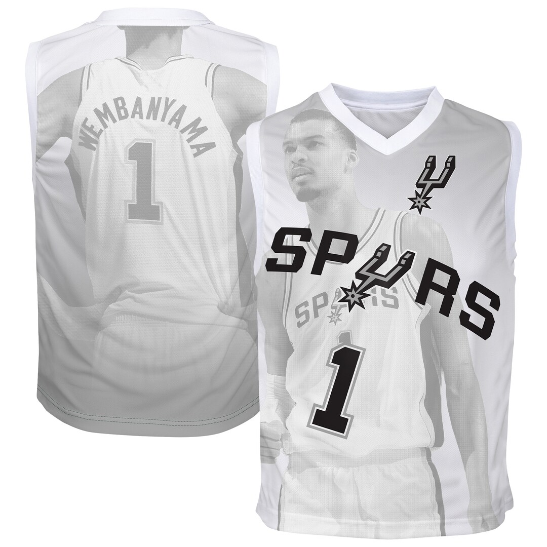 Youth San Antonio Spurs Victor Wembanyama Outerstuff Silver Hometown Fashion Jersey - Ujersey