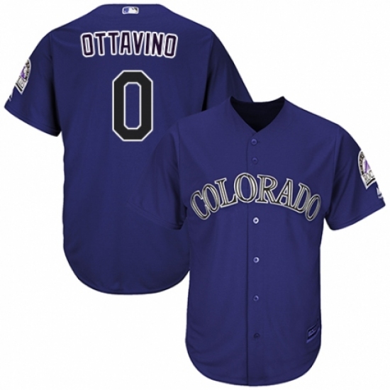 Men's Majestic Colorado Rockies #0 Adam Ottavino Replica Purple Alternate 1 Cool Base MLB Jersey - Ujersey