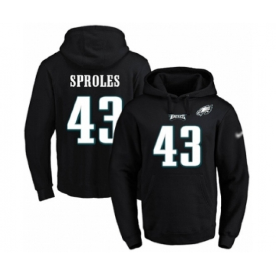 Football Men's Philadelphia Eagles #43 Darren Sproles Black Name & Number Pullover Hoodie - Ujersey