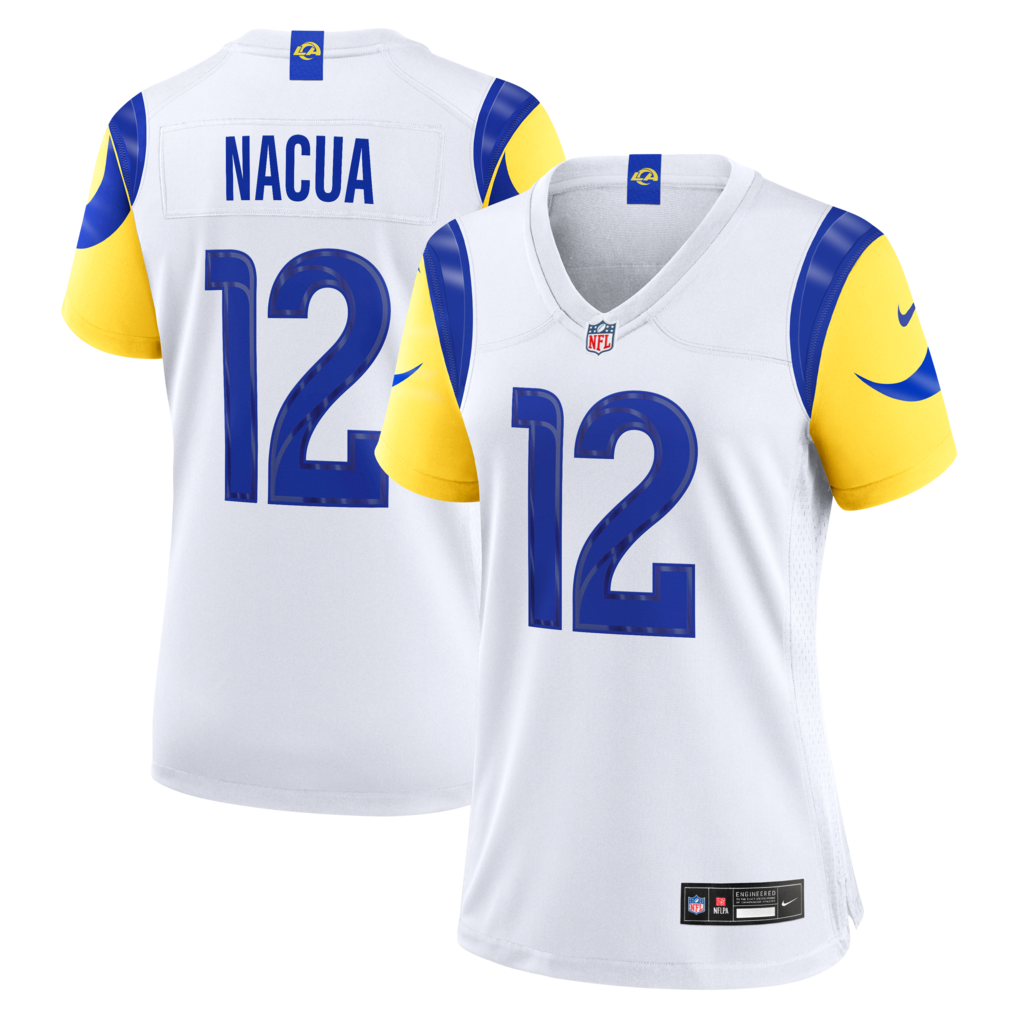 Women's Los Angeles Rams Puka Nacua Nike White Game Jersey - SUjersey01