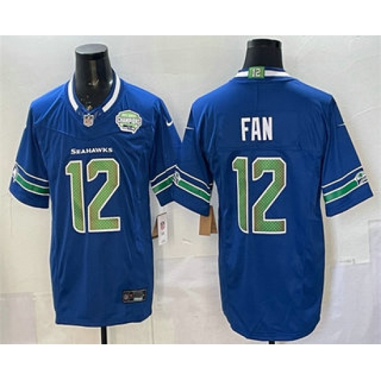 Men's Seattle Seahawks #12 Fan Royal FUSE 2025 NFC West Champions Limited Stitched Jersey - Ujersey