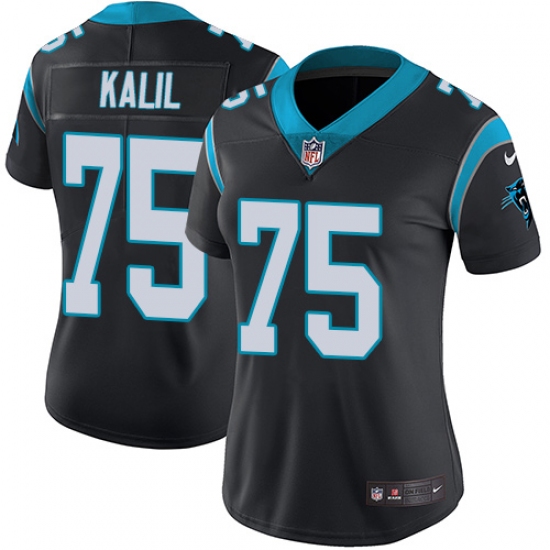 Women's Nike Carolina Panthers #75 Matt Kalil Black Team Color Vapor Untouchable Limited Player NFL Jersey - Ujersey