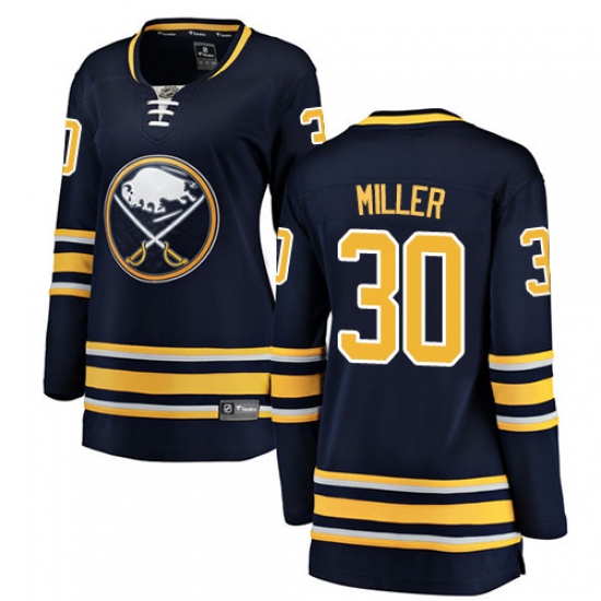 Women's Buffalo Sabres #30 Ryan Miller Fanatics Branded Navy Blue Home Breakaway NHL Jersey - Ujersey