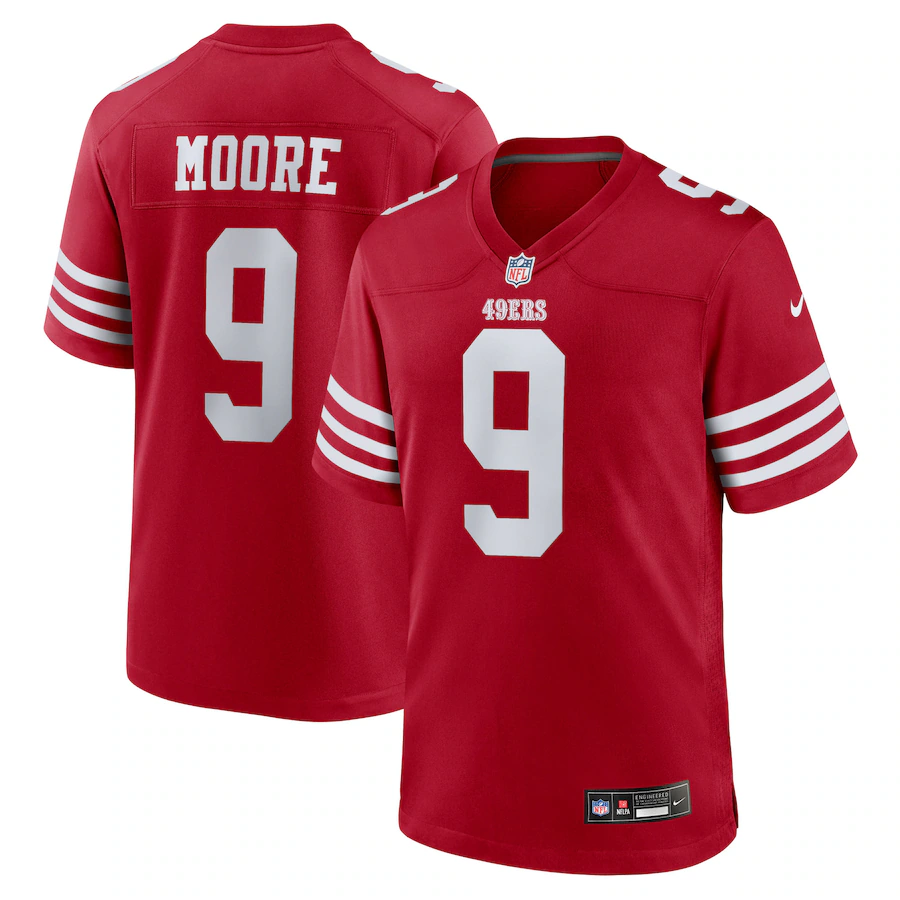 Men's San Francisco 49ers Skyy Moore Nike Scarlet Team Game Jersey - Ujersey