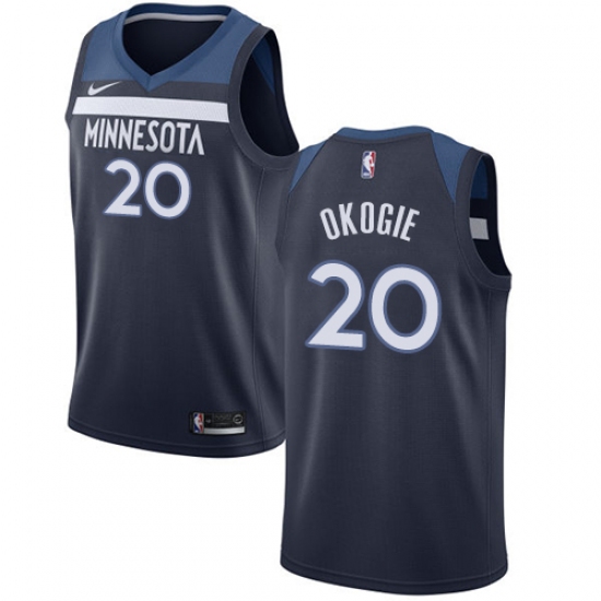 Men's Nike Minnesota Timberwolves #20 Josh Okogie Swingman Navy Blue NBA Jersey - Icon Edition - Ujersey