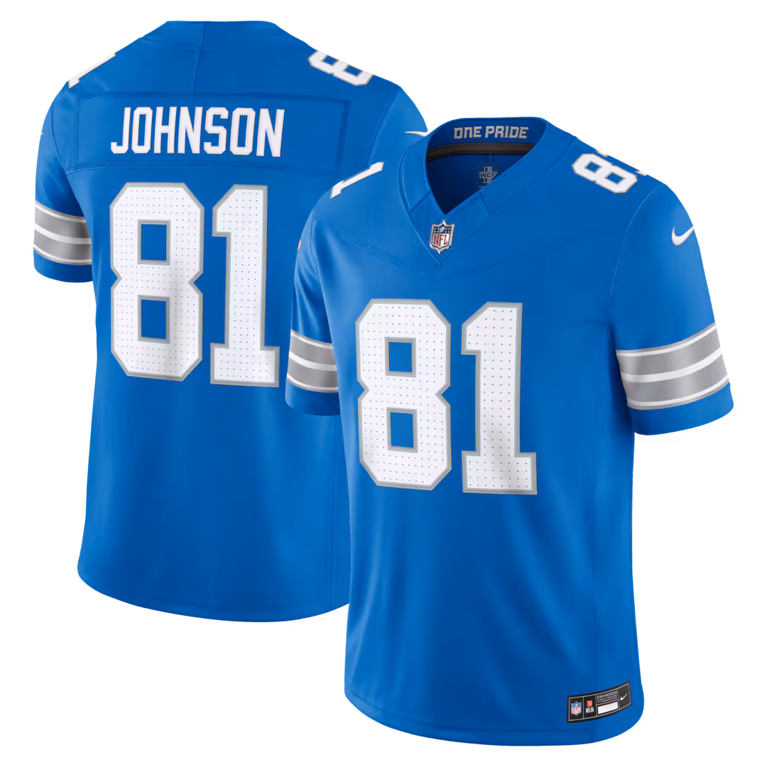 Men's Detroit Lions Calvin Johnson Nike Blue Vapor F.U.S.E. Stitched Retired Limited Jersey - Ujersey