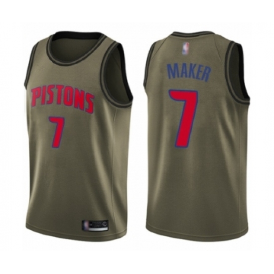 Men's Detroit Pistons #7 Thon Maker Swingman Green Salute to Service Basketball Jersey - Ujersey