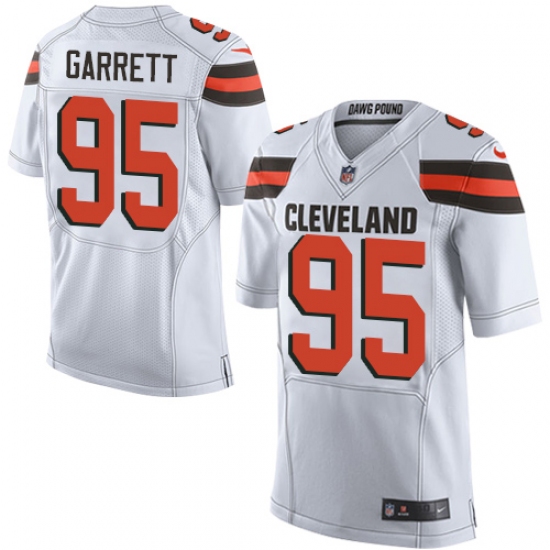 Men's Nike Cleveland Browns #95 Myles Garrett Elite White NFL Jersey - Ujersey