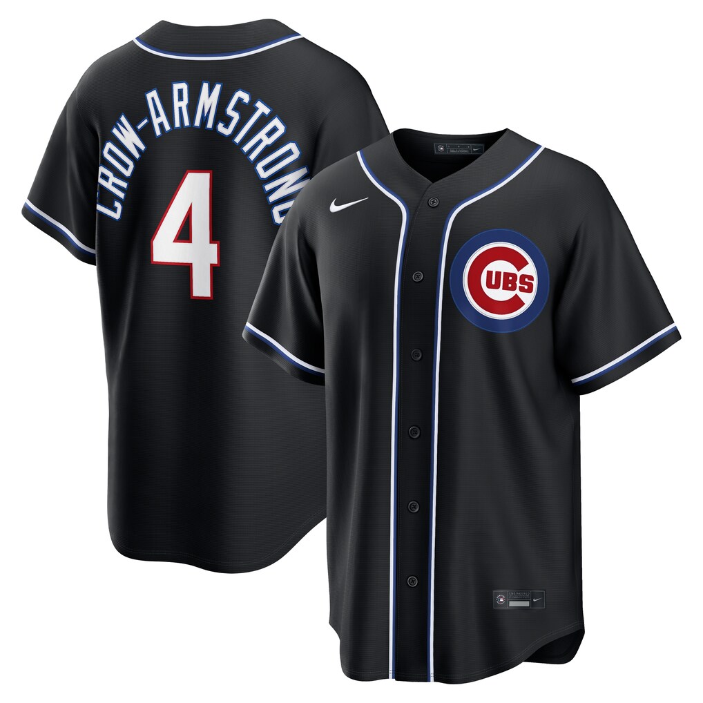 Men's Chicago Cubs Pete Crow-Armstrong Nike Fashion Replica Black Out Jersey - U-jersey