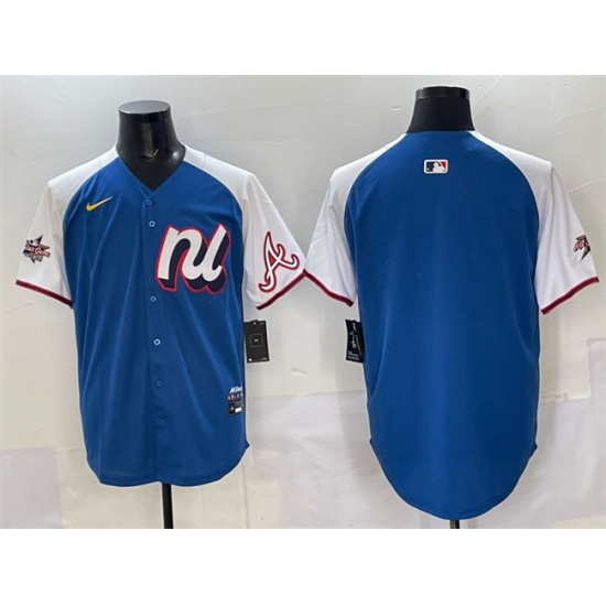 Men's National League Atlanta Braves Blank Blue Alternate 2025 All-Star Edition Limited Stitched Baseball Jersey - Ujersey