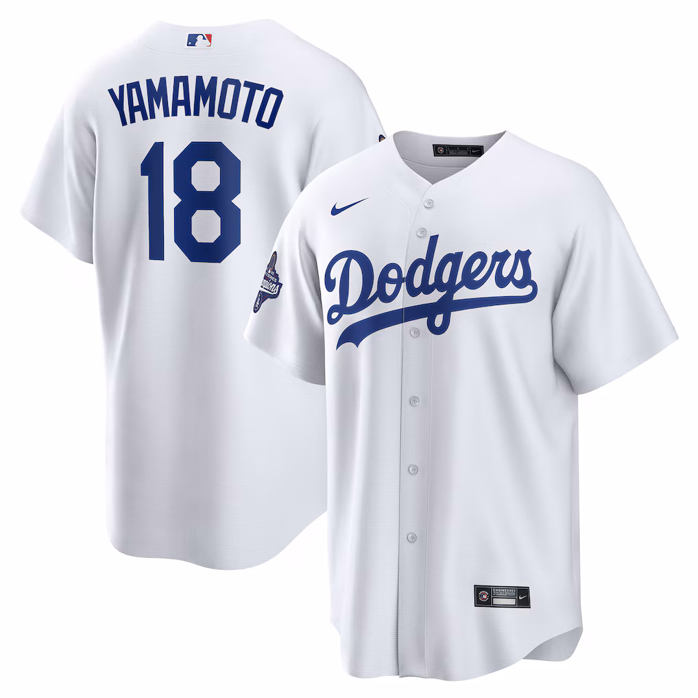 Men's Los Angeles Dodgers Yoshinobu Yamamoto Nike White 2025 World Series Champions Home Replica Jersey - U-jersey