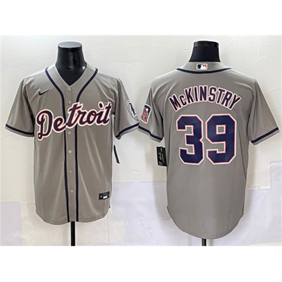 Men's Detroit Tigers #39 Zach McKinstry Gray Cool Base Stitched Baseball Jersey - Ujersey