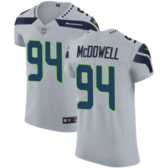 Men's Nike Seattle Seahawks #94 Malik McDowell Grey Alternate Vapor Untouchable Elite Player NFL Jersey - Ujersey