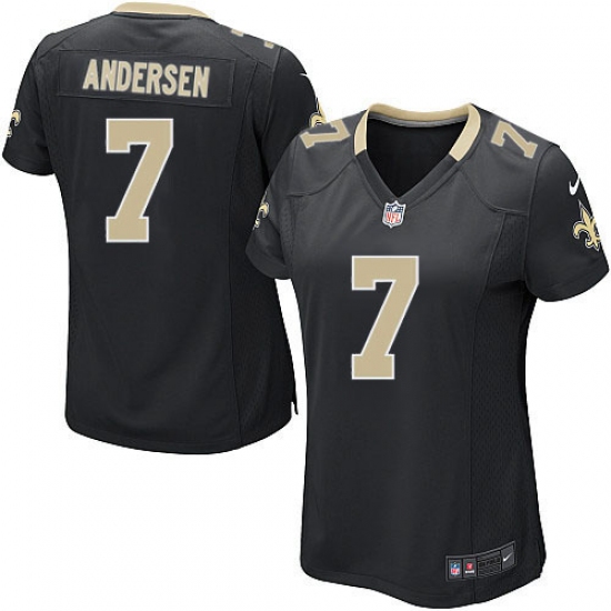 Women's Nike New Orleans Saints #7 Morten Andersen Game Black Team Color NFL Jersey - Ujersey