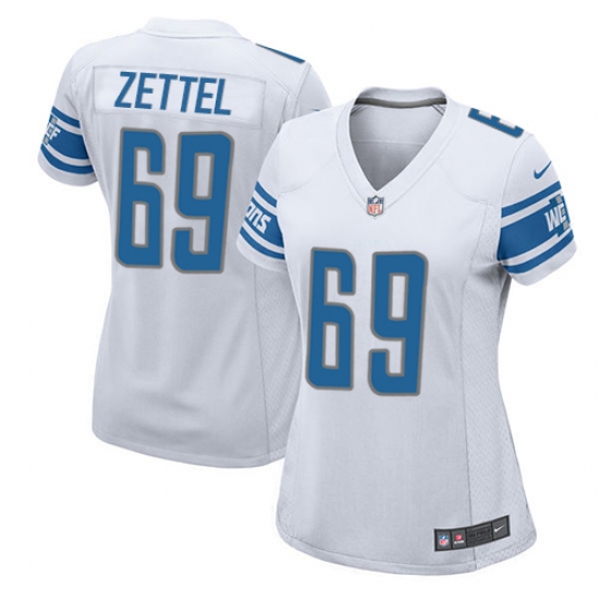 Women's Nike Detroit Lions #69 Anthony Zettel Game White NFL Jersey - Ujersey