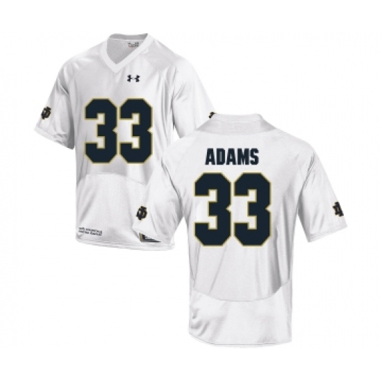 Notre Dame Fighting Irish 33 Josh Adams White College Football Jersey - Ujersey