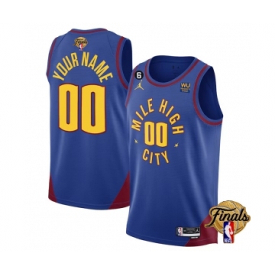 Men's Denver Nuggets Active Player Custom Blue 2023 Finals Statement Edition With NO.6 Stitched Basketball Jersey - Ujersey