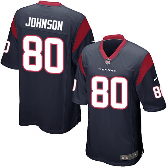 Men's Nike Houston Texans #80 Andre Johnson Game Navy Blue Team Color NFL Jersey - Ujersey