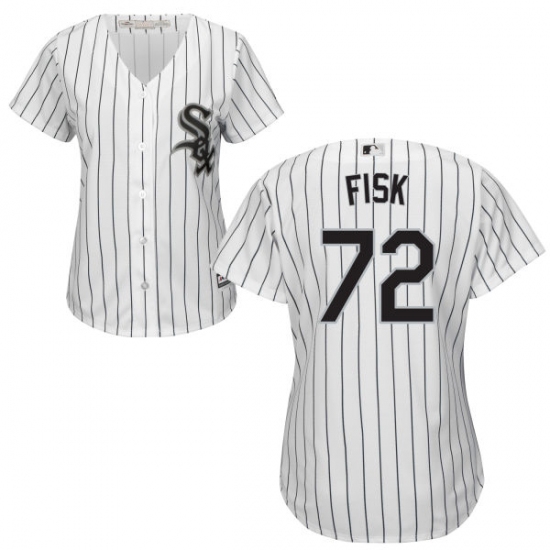 Women's Majestic Chicago White Sox #72 Carlton Fisk Replica White Home Cool Base MLB Jersey - Ujersey