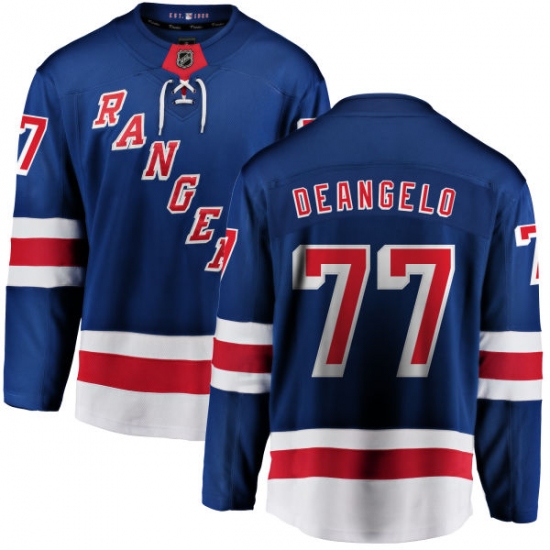 Youth New York Rangers #77 Anthony DeAngelo Fanatics Branded Royal Blue Home Breakaway NHL Jersey - Ujersey