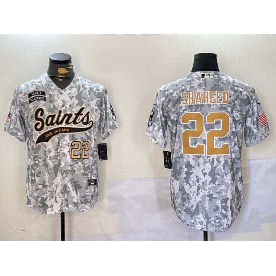 Men's New Orleans Saints #22 Rashid Shaheed Arctic Camo 2024 Salute to Service Stitched Baseball Jerseys - Ujersey