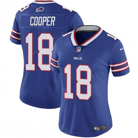 Women's Buffalo Bills #18 Amari Cooper Royal Vapor Stitched Football Jersey(Run Small) - Ujersey
