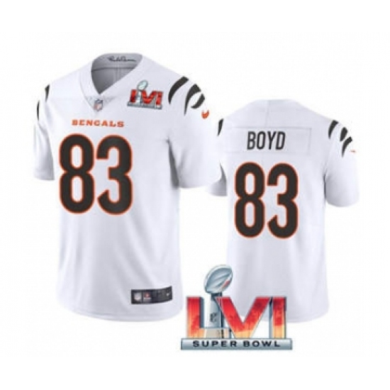 Men's Cincinnati Bengals #83 Tyler Boyd White 2022 Super Bowl LVI Vapor Limited Stitched Jersey - Ujersey