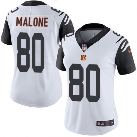 Women's Nike Cincinnati Bengals #80 Josh Malone Limited White Rush Vapor Untouchable NFL Jersey - Ujersey