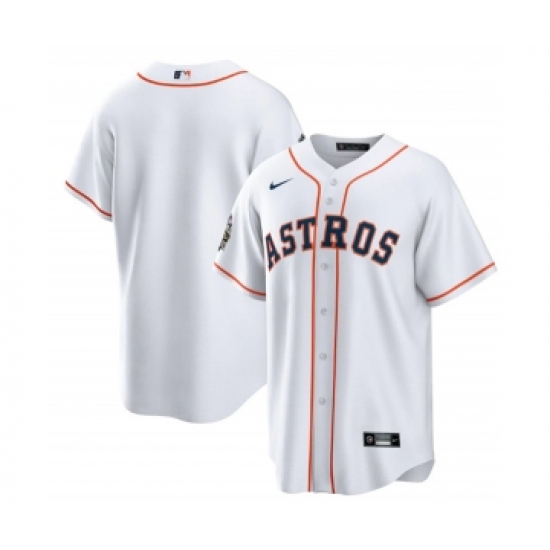 Men's Houston Astros Blank White 2022 World Series Home Stitched Baseball Jersey - Ujersey