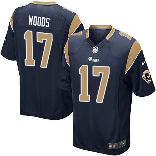 Men's Nike Los Angeles Rams #17 Robert Woods Game Navy Blue Team Color NFL Jersey - Ujersey
