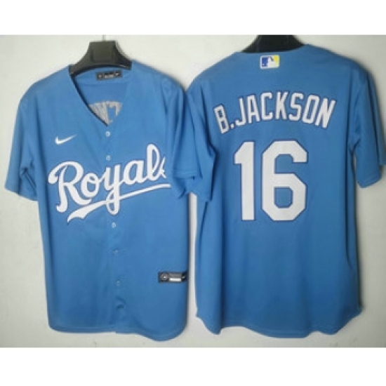 Men's Kansas City Royals #16 Andrew Benintendi Light Blue Cool Base Stitched MLB Jersey - Ujersey