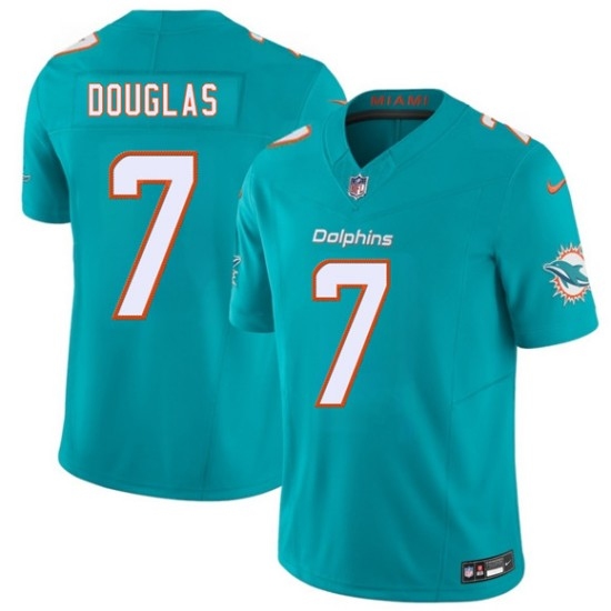 Men's Miami Dolphins #7 Caleb Douglas Aqua 2026 Draft F.U.S.E. Vapor Limited Football Stitched Jersey - Ujersey