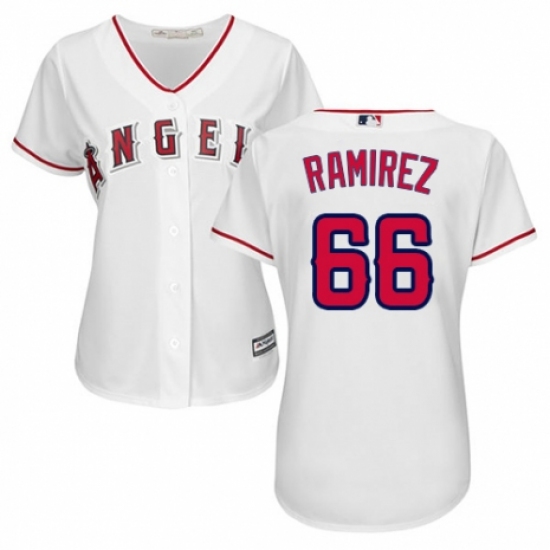 Women's Majestic Los Angeles Angels of Anaheim #66 J. C. Ramirez Replica White Home Cool Base MLB Jersey - Ujersey
