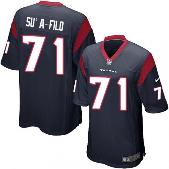 Men's Nike Houston Texans #71 Xavier Su'a-Filo Game Navy Blue Team Color NFL Jersey - Ujersey