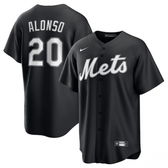 Men's New York Mets #20 Pete Alonso Black Lights Out Limited Stitched Baseball Jersey - Ujersey