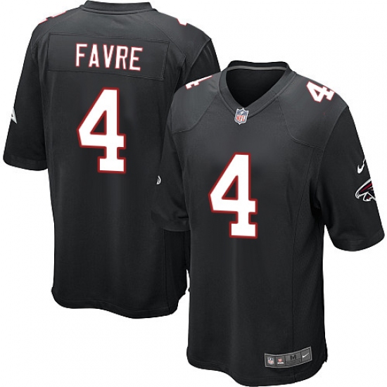 Men's Nike Atlanta Falcons #4 Brett Favre Game Black Alternate NFL Jersey - Ujersey