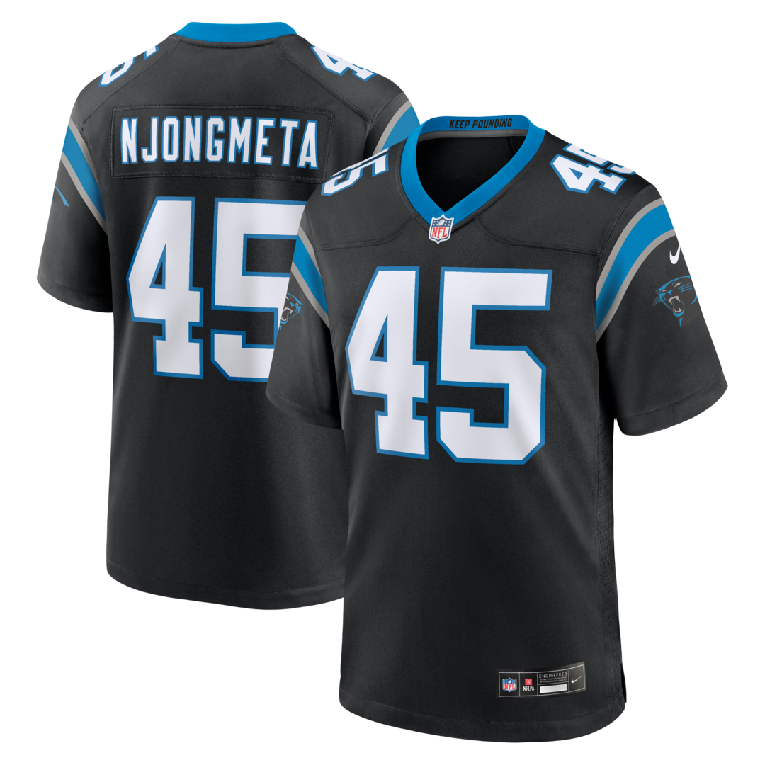 Men's Carolina Panthers Maema Njongmeta Nike Black Game Jersey - SUjersey01