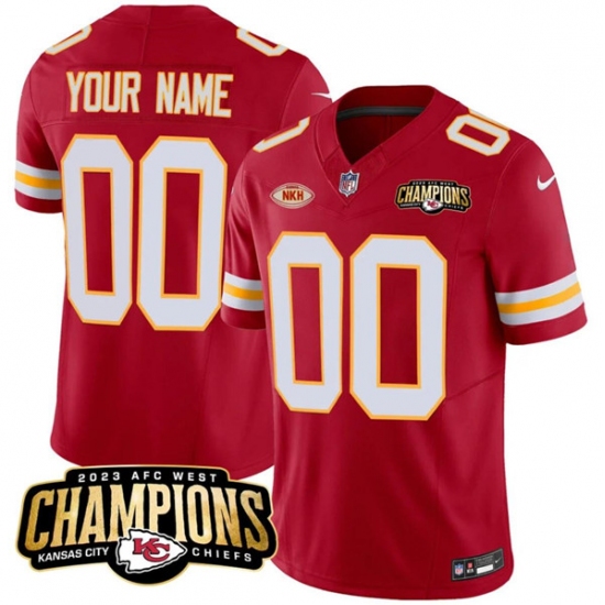 Men's Kansas City Chiefs Active Player Custom Red 2023 F.U.S.E. AFC West Champions With NKH Patch Vapor Untouchable Limited Football Stitched Jersey - Ujersey